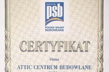 certyfikat polskie składy budowlane centrum budowlane attic 