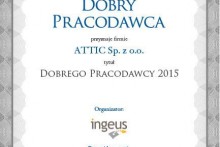 dyplom dobry pracodawca 2015 składy budowlane attic