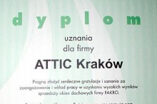 dyplom uznania fakro attic centrum budowlane kraków