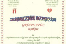 podziękowanie aukcja prac plastycznych specjalistyczna placówka wychowawcza attic