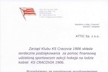 podziękowanie ks cracovia pomoc finansowa centrum budowlane attic 
