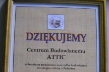 podziękowanie materiały budowlane Dzieło Pomocy Św. Ojca Pio attic składy budowlane