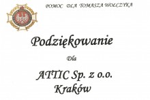 podziękowanie wsparcie koncert charytatywny Tomasz Wołczyk attic składy budowlane