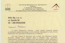 podziękowanie dom pomocy społecznej w Krakowie centrum budowlane attic