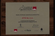 wyróżnienie gazele biznesu 2016 attic